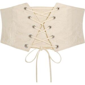 Wide Corset Elastic Belt Waspie Lace-up Tied Waist Belt, 15G-176BELT001